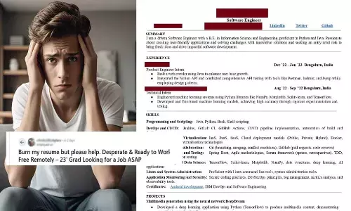 സൗജന്യമായി ജോലി ചെയ്യാം.. അഭ്യര്ത്ഥനയുമായി എഞ്ചിനീയറിംഗ് ബിരുദധാരി സൗജന്യമായി ജോലി ചെയ്യാം.. അഭ്യര്ത്ഥനയുമായി എഞ്ചിനീയറിംഗ് ബിരുദധാരി