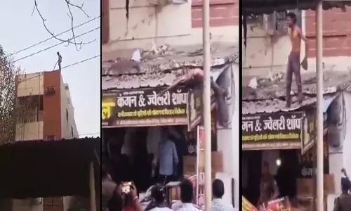 മൂന്ന് നില കെട്ടിടത്തില് നിന്ന് താഴേക്ക് ചാടി; വൈദ്യുതി ലൈനില് വീണു; പിന്നെ നടന്നത്.. മൂന്ന് നില കെട്ടിടത്തില് നിന്ന് താഴേക്ക് ചാടി; വൈദ്യുതി ലൈനില് വീണു; പിന്നെ നടന്നത്..