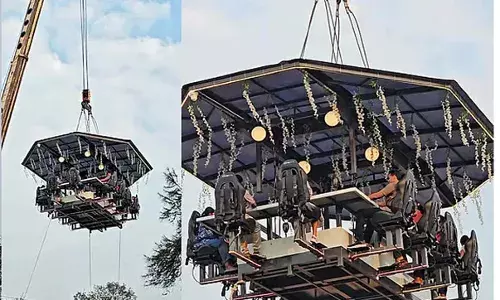 Sky Dining | അവിസ്മരണീയമായ ആകാശ വിരുന്നൊരുക്കി ബേക്കല് ബീച്ചില് സ്കൈ ഡൈനിങ്; സംസ്ഥാനത്ത് ആദ്യം Sky Dining | അവിസ്മരണീയമായ ആകാശ വിരുന്നൊരുക്കി ബേക്കല് ബീച്ചില് സ്കൈ ഡൈനിങ്; സംസ്ഥാനത്ത് ആദ്യം