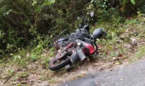 ബൈക്ക് മറിഞ്ഞ് റോഡിലേക്ക് തലയിടിച്ചുവീണ യുവതിക്ക് ദാരുണാന്ത്യം; ഭര്ത്താവ് ഗുരുതരാവസ്ഥയില് ബൈക്ക് മറിഞ്ഞ് റോഡിലേക്ക് തലയിടിച്ചുവീണ യുവതിക്ക് ദാരുണാന്ത്യം; ഭര്ത്താവ് ഗുരുതരാവസ്ഥയില്