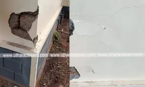 ഇടിമിന്നല്: വൈദ്യുതി ഉപകരണങ്ങള് കത്തി നശിച്ചു; വീടിന്റെ ഭിത്തി തകര്ന്നു ഇടിമിന്നല്: വൈദ്യുതി ഉപകരണങ്ങള് കത്തി നശിച്ചു; വീടിന്റെ ഭിത്തി തകര്ന്നു