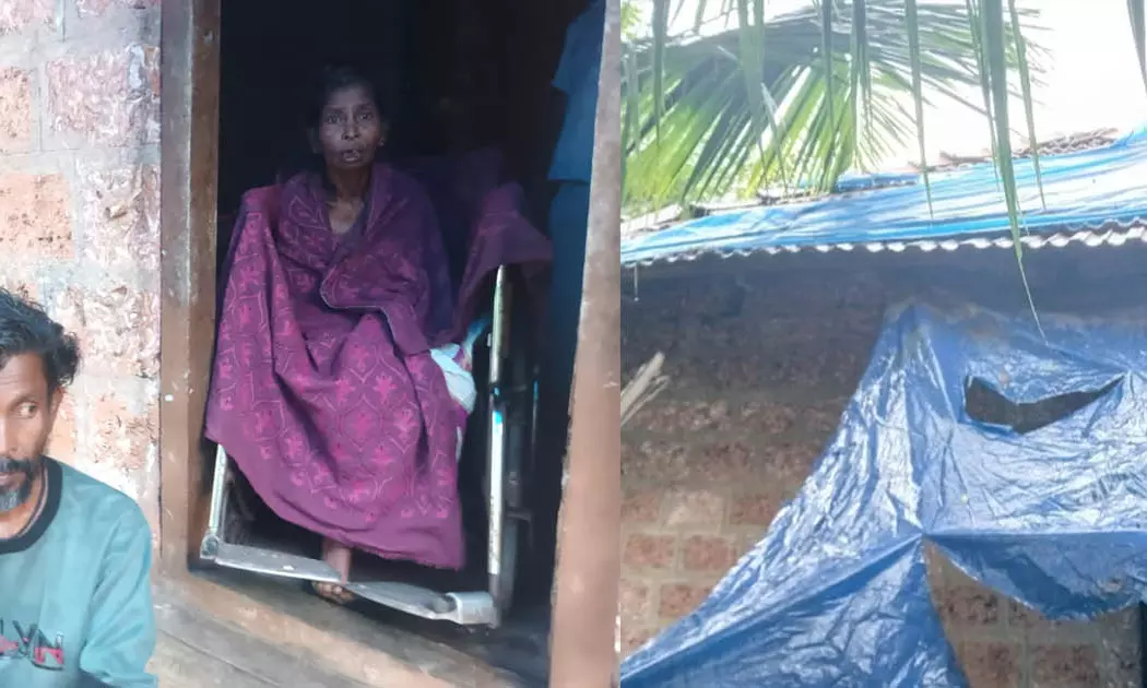 ചോര്‍ന്നൊലിക്കുന്ന ഓട് പാകിയ ഷെഡ്ഡില്‍ താമസിച്ചിരുന്ന കുടുംബത്തിന് പഞ്ചായത്ത് അധികൃതര്‍ തുണയായി