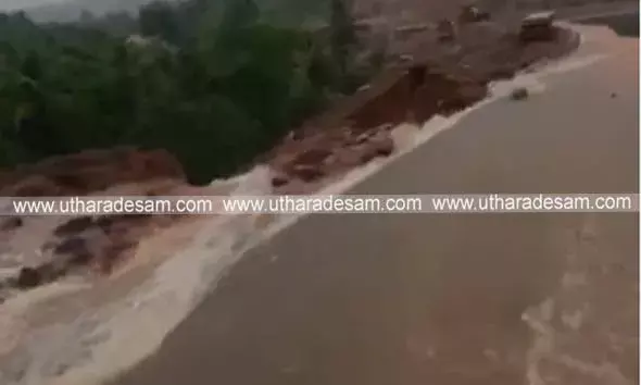 ചെര്‍ക്കളക്കും ചട്ടഞ്ചാലിനുമിടയില്‍ മണ്ണിടിച്ചിലും മലവെള്ളപ്പാച്ചിലും; വാഹനഗതാഗതം താല്‍ക്കാലികമായി നിരോധിച്ചു