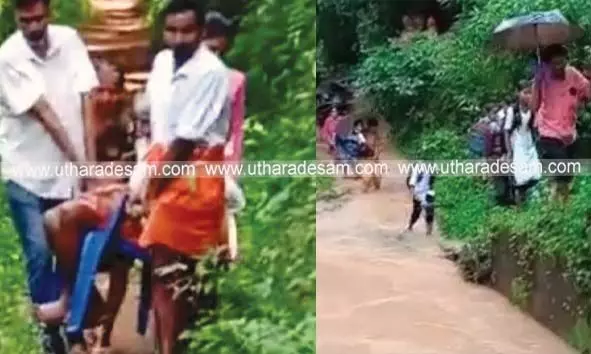 നടവഴിയോ റോഡോ ഇല്ല; ദുരിതത്തിലായി എന്മകജെ കൊപ്പളം സന്തപ്പദവ് നിവാസികള് നടവഴിയോ റോഡോ ഇല്ല; ദുരിതത്തിലായി എന്മകജെ കൊപ്പളം സന്തപ്പദവ് നിവാസികള്