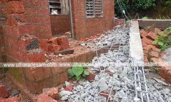 ലൈഫ് ഭവനത്തിന്റെ നിര്‍മ്മാണ പ്രവൃത്തിയില്‍ കൃത്രിമം; വീടുപണി പകുതിയാകുന്നതിന് മുന്‍പ് തകര്‍ന്ന് വീണു