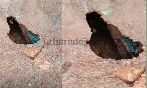 പരാതി ഒഴിയാതെ ദേശീയപാത;  പിലിക്കോട്ടും സര്‍വീസ് റോഡില്‍ കുഴി