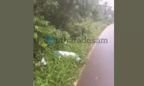 ചൗക്കി-ഉളിയത്തടുക്ക റോഡരിക് കാട് മൂടി; മാലിന്യം തള്ളുന്നതും പതിവായി ചൗക്കി-ഉളിയത്തടുക്ക റോഡരിക് കാട് മൂടി; മാലിന്യം തള്ളുന്നതും പതിവായി