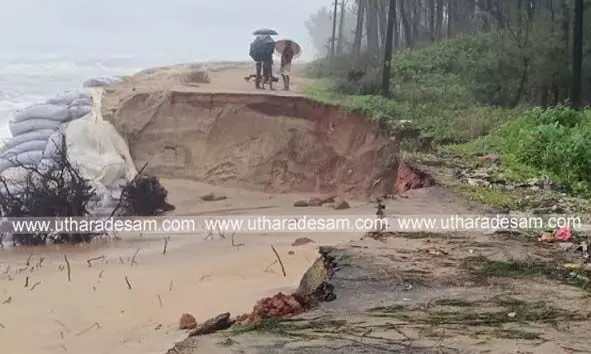 ബേരിക്ക പെരിങ്കടിയില് കടല്ക്ഷോഭം രൂക്ഷം; ഒരു കിലോ മീറ്ററോളം റോഡ് ഒലിച്ചുപോയി ബേരിക്ക പെരിങ്കടിയില് കടല്ക്ഷോഭം രൂക്ഷം; ഒരു കിലോ മീറ്ററോളം റോഡ് ഒലിച്ചുപോയി