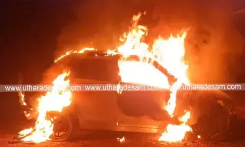 പൈക്കയില്‍ പള്ളി പരിസരത്ത് നിര്‍ത്തിയിട്ടിരുന്ന സ്വിഫ്റ്റ് കാറിന് തീപിടിച്ചു; വിലപിടിപ്പുള്ള രേഖകള്‍ കത്തി നശിച്ചു