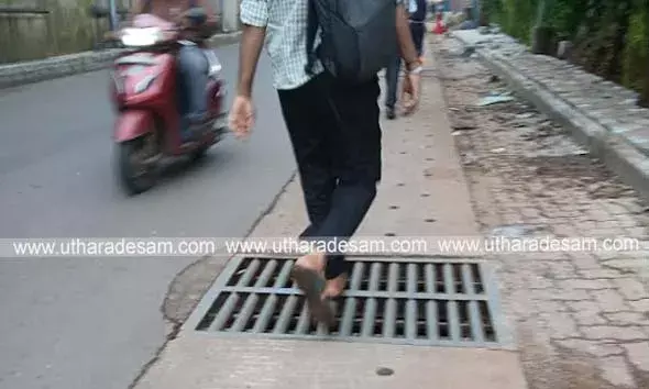 കുമ്പള റെയില്‍വെ സ്റ്റേഷന് സമീപം സ്ലാബില്‍ യാത്രക്കാരുടെ കാലുകള്‍ കുടുങ്ങുന്നത് പതിവാകുന്നു