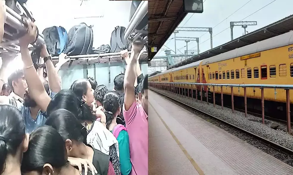 തിങ്ങി ഞെരുങ്ങി ട്രെയിന്‍ യാത്ര; മെമു മംഗലാപുരത്തേക്ക് നീട്ടണമെന്ന ആവശ്യം ശക്തം