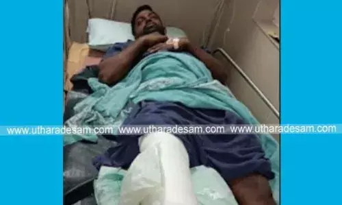 കാട്ടുപന്നി റോഡിന് കുറുകെ ചാടി ബൈക്ക് യാത്രക്കാരന് പരിക്ക്