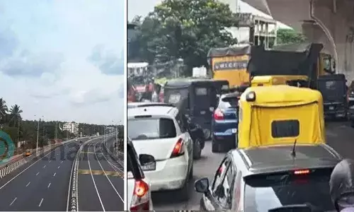 ദേശീയ പാതയും സര്‍വീസ് റോഡും തുറന്നു; നഗരത്തില്‍ ഗതാഗതക്കുരുക്കിന് കുറവില്ല