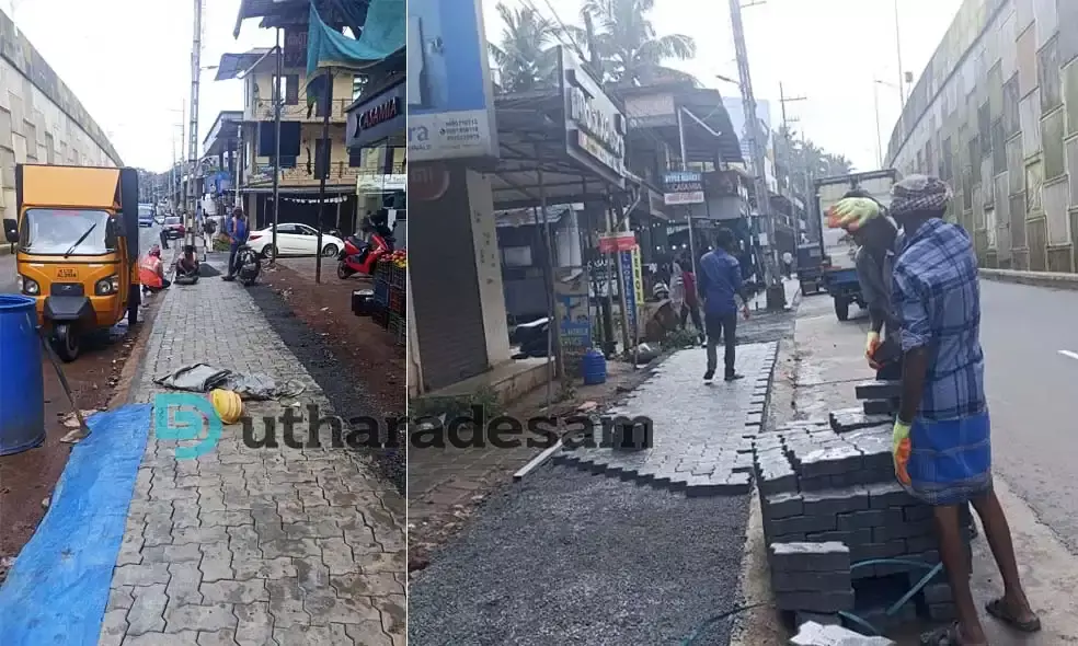 എന്‍.എച്ച് ചെങ്കള -തലപ്പാടി സര്‍വീസ് റോഡില്‍ നടപ്പാത ഒരുങ്ങുന്നു; രണ്ടും മൂന്നും റീച്ചില്‍ നിര്‍മാണപ്രവൃത്തിക്ക് ഇഴച്ചില്‍