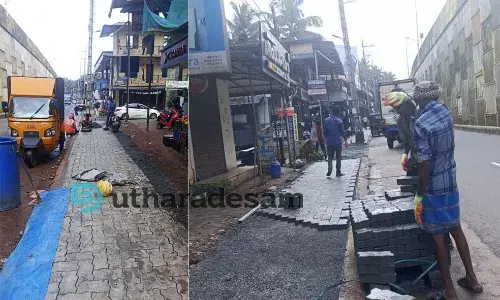 എന്.എച്ച് ചെങ്കള -തലപ്പാടി സര്വീസ് റോഡില് നടപ്പാത ഒരുങ്ങുന്നു; രണ്ടും മൂന്നും റീച്ചില് നിര്മാണപ്രവൃത്തിക്ക് ഇഴച്ചില് എന്.എച്ച് ചെങ്കള -തലപ്പാടി സര്വീസ് റോഡില് നടപ്പാത ഒരുങ്ങുന്നു; രണ്ടും മൂന്നും റീച്ചില് നിര്മാണപ്രവൃത്തിക്ക് ഇഴച്ചില്