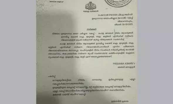 സര്‍ക്കാര്‍ ഓഫിസുകളിലെ കത്തിടപാടുകളില്‍ ബഹുമാന സൂചകമായി ബഹു.മുഖ്യമന്ത്രി, ബഹു.മന്ത്രി എന്ന് രേഖപ്പെടുത്തണം; സര്‍ക്കുലര്‍ പുറത്തിറക്കി