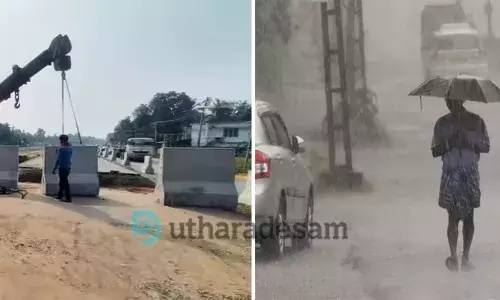 മഴ മാറുന്നില്ല; പാതിവഴിയിലായി ജില്ലയിലെ ദേശീയപാത നിര്മാണപ്രവൃത്തി മഴ മാറുന്നില്ല; പാതിവഴിയിലായി ജില്ലയിലെ ദേശീയപാത നിര്മാണപ്രവൃത്തി