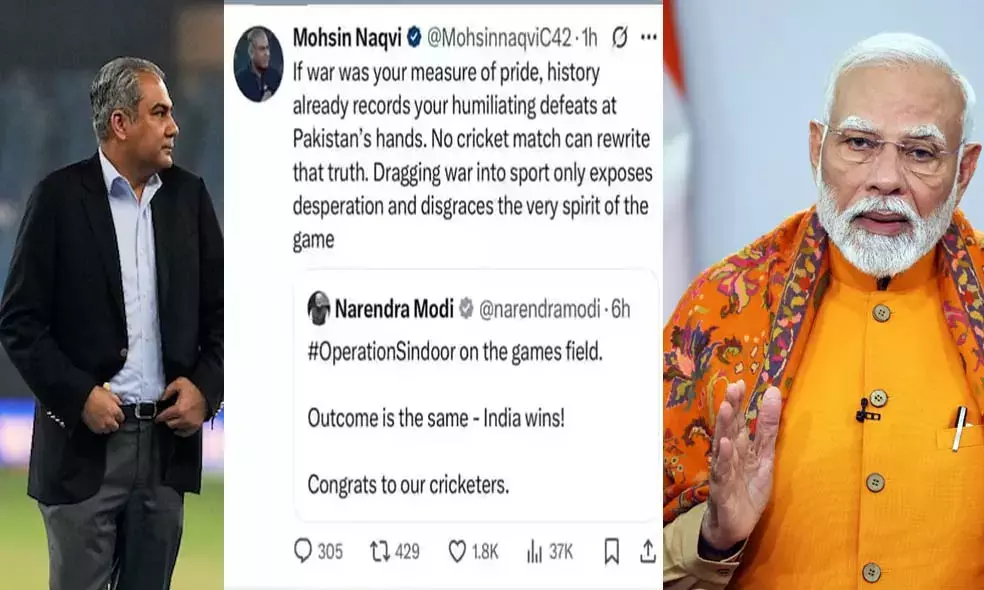 ഏഷ്യാ കപ്പ്; വിവാദം അടങ്ങുന്നില്ല; മോദിയെ വിമര്‍ശിച്ച് നഖ്‌വി രംഗത്ത്