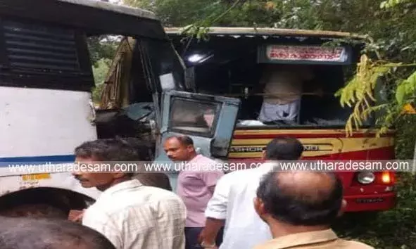 കെ.എസ്.ആര്‍.ടി.സി ബസുകള്‍ കൂട്ടിയിടിച്ച് നിരവധി പേര്‍ക്ക് പരിക്ക്