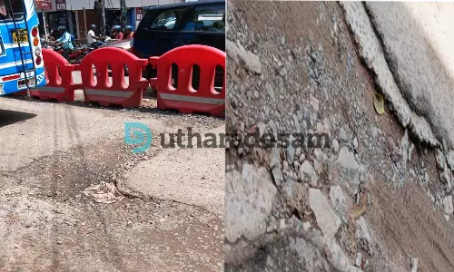 എത്ര നാള് കാത്തിരിക്കണം; യാത്രക്കാരുടെ നടുവൊടിച്ച് കറന്തക്കാട്- റെയില്വേ സ്റ്റേഷന് റോഡ് എത്ര നാള് കാത്തിരിക്കണം; യാത്രക്കാരുടെ നടുവൊടിച്ച് കറന്തക്കാട്- റെയില്വേ സ്റ്റേഷന് റോഡ്