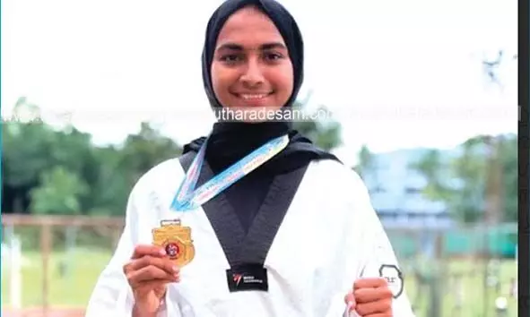 സംസ്ഥാന തയ്കോണ്ടോ ചാമ്പ്യന്ഷിപ്പ്; തുടര്ച്ചയായി ആറാം തവണയും സ്വര്ണ്ണ മെഡല് നേടി ഫാത്തിമ സംസ്ഥാന തയ്കോണ്ടോ ചാമ്പ്യന്ഷിപ്പ്; തുടര്ച്ചയായി ആറാം തവണയും സ്വര്ണ്ണ മെഡല് നേടി ഫാത്തിമ