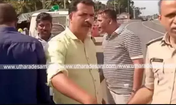 ആരിക്കാടിയില്‍ ടോള്‍പ്ലാസ നിര്‍മ്മാണം നടക്കുന്നതിനിടെ ഹമ്പും നിര്‍മ്മിച്ചു; ആക്ഷന്‍ കമ്മിറ്റിയും ജീവനക്കാരും തമ്മില്‍ ഉന്തും തള്ളും