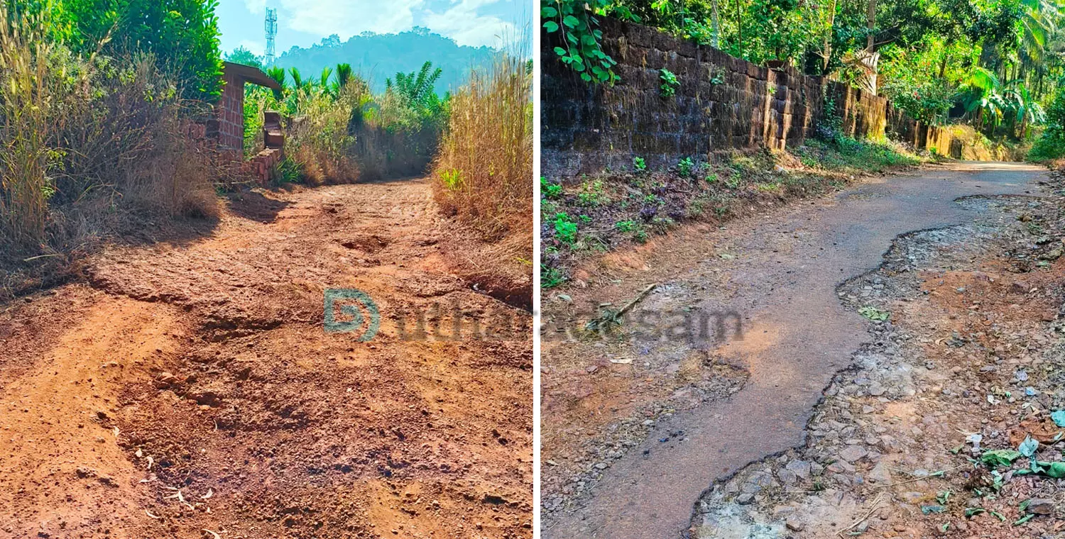 പൊട്ടിപ്പൊളിഞ്ഞ സ്വര്ഗ-തുമ്പടുക്ക റോഡിലൂടെയുള്ള യാത്ര ദുസ്സഹം പൊട്ടിപ്പൊളിഞ്ഞ സ്വര്ഗ-തുമ്പടുക്ക റോഡിലൂടെയുള്ള യാത്ര ദുസ്സഹം