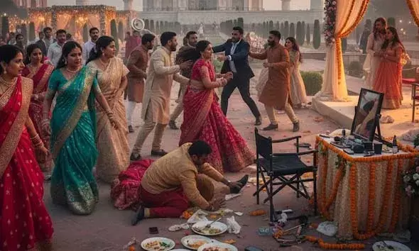 വധുവിന്റെ മേക്കപ്പ് വൈകിയതിനെ ചൊല്ലി വിവാഹവേദിയില്‍ കൂട്ടത്തല്ല്; അതിഥികള്‍ക്ക് പരിക്കേറ്റു, വേദി അലങ്കോലമായി