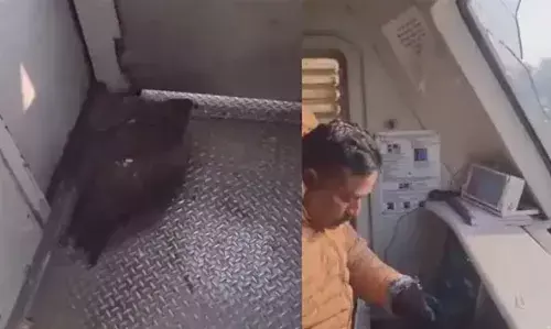 ഓടിക്കൊണ്ടിരുന്ന ട്രെയിനിന്റെ ഗ്ലാസ്സില് ഇടിച്ചുകയറിയ പരുന്ത് ക്യാബിനുള്ളില് കടന്ന് ലോക്കോ പൈലറ്റിന് പരിക്ക് ഓടിക്കൊണ്ടിരുന്ന ട്രെയിനിന്റെ ഗ്ലാസ്സില് ഇടിച്ചുകയറിയ പരുന്ത് ക്യാബിനുള്ളില് കടന്ന് ലോക്കോ പൈലറ്റിന് പരിക്ക്