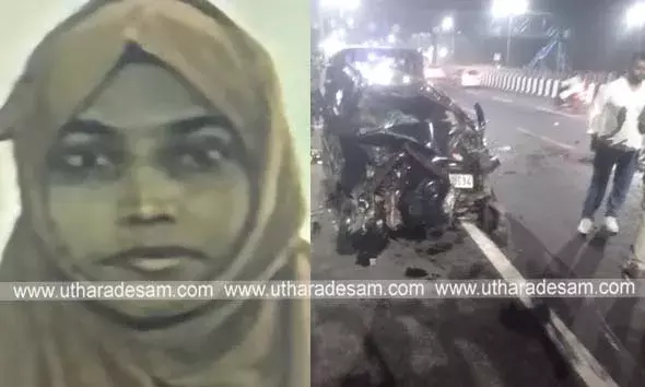 ഥാര്‍ ജീപ്പിന്റെ പിറകില്‍ ആള്‍ട്ടോ കാറിടിച്ച് വീട്ടമ്മ മരിച്ചു; നാല് പേര്‍ക്ക് പരിക്ക്