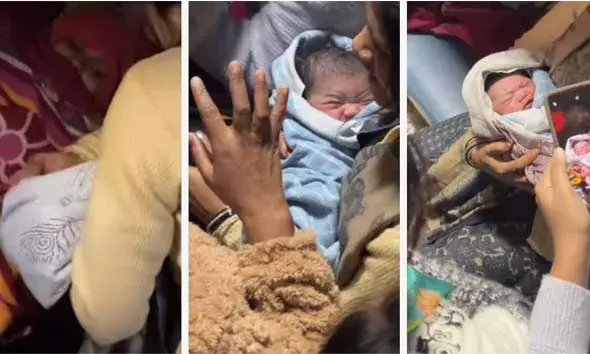 ട്രെയിന്‍ യാത്രയ്ക്കിടെ പ്രസവ വേദന കൊണ്ട് പുളഞ്ഞ യുവതിക്ക് രക്ഷകരായി ഒരു കൂട്ടം സ്ത്രീകള്‍; വീഡിയോ വൈറല്‍