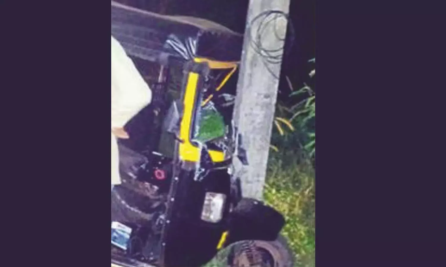 ഡ്രൈവറുടെ തോളില്‍ മൂങ്ങ പറന്നിരുന്നു; നിയന്ത്രണം വിട്ട ഓട്ടോ വൈദ്യുതി തൂണിലിടിച്ചു